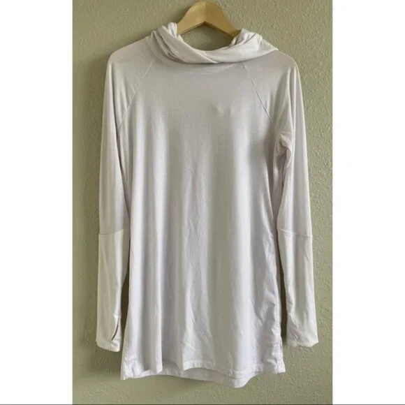 Athleta Essence Fitted Cowl Neck Tunic Hoodie Pullover Sz M - Picture 3 of 7